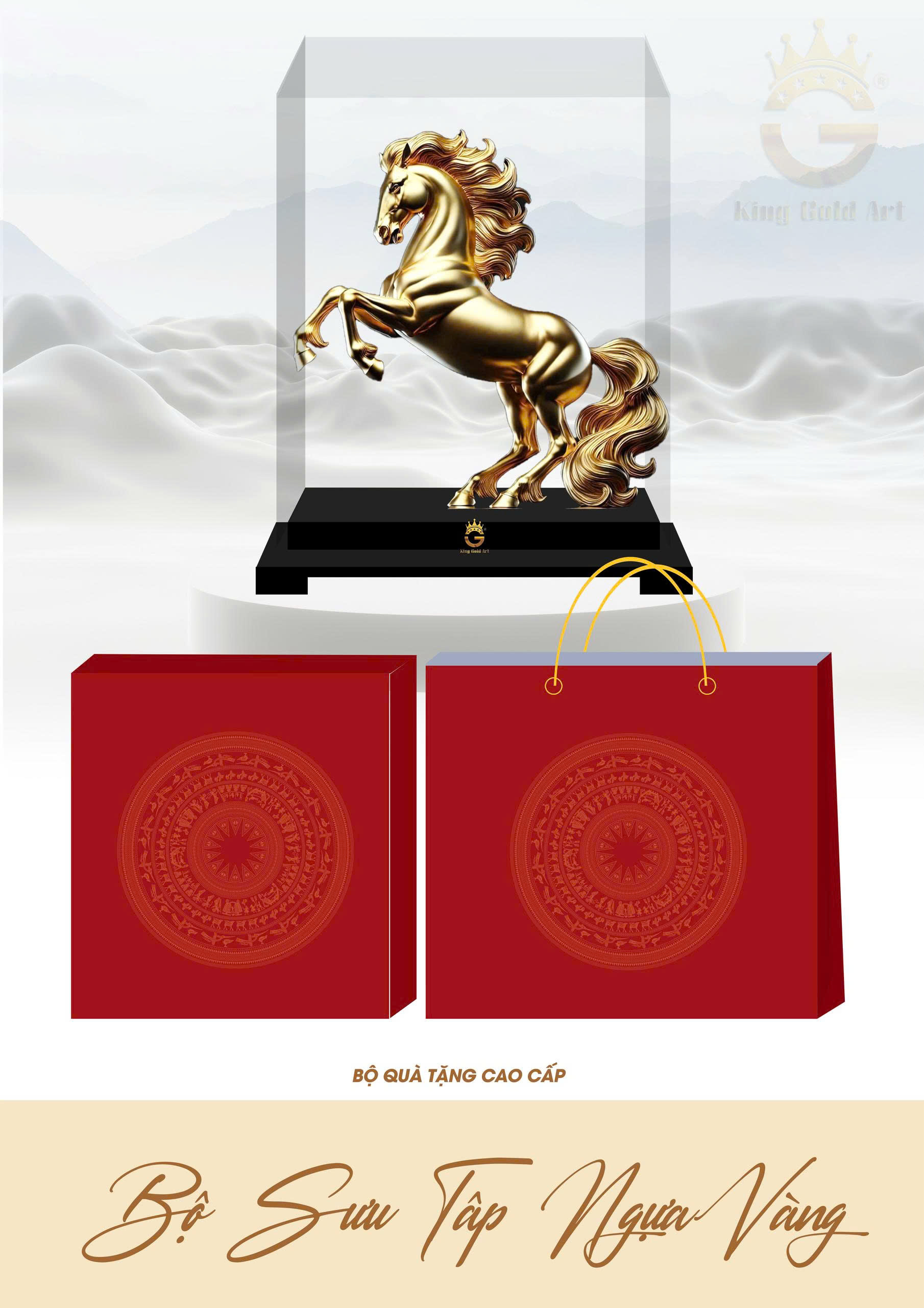 Bộ sưu tập ngựa phong thủy Nhất mã phi thiên quà tết 2026